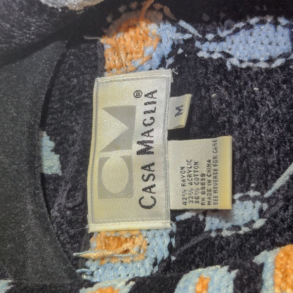 Casa Maglia EUC zip up sweater striped medium grey black - Picture 15 of 15